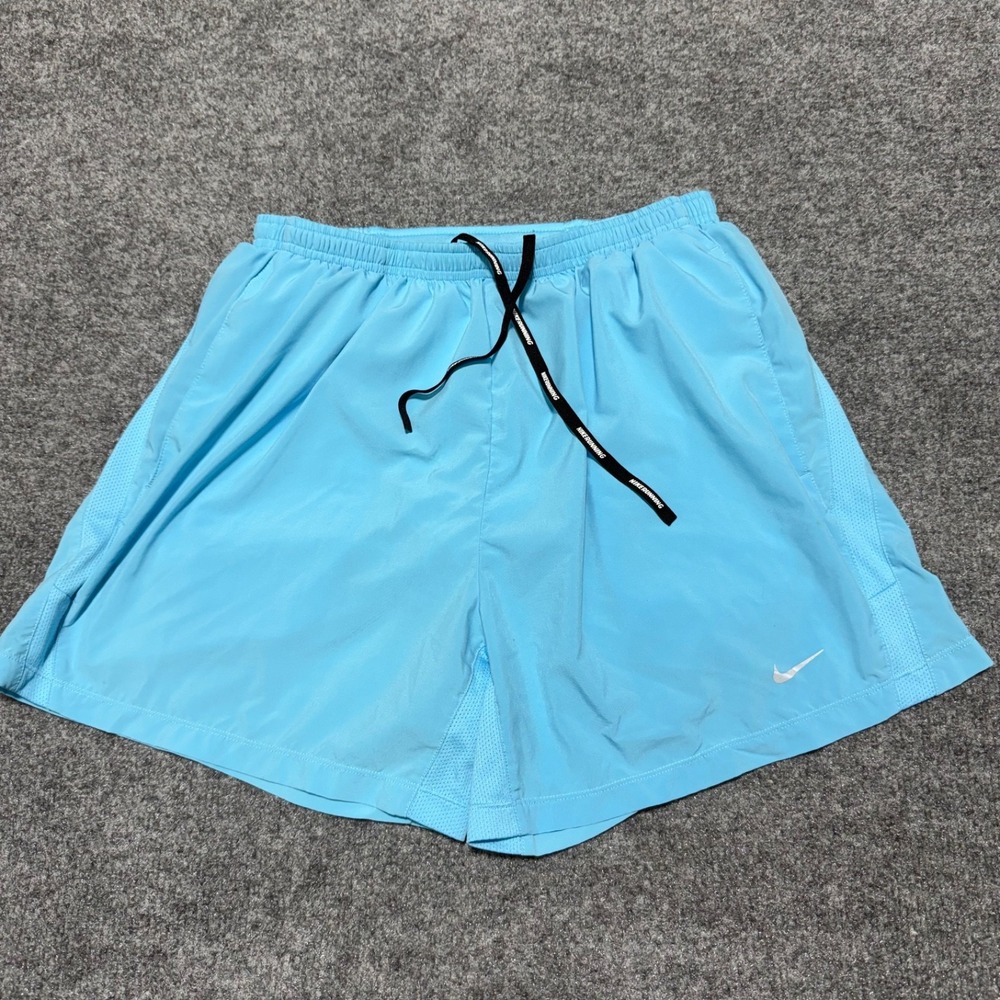 Nike Running Shorts Mens Large Blue 5" Dri Fit Lined Distance 695440-432
